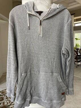 Men's Gray Hooded Half-Zip hoodie Pullover
